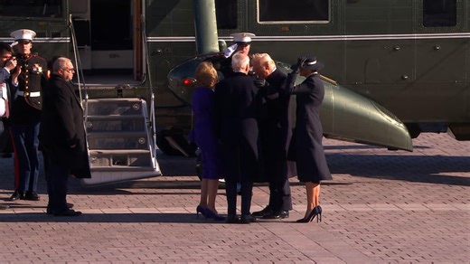 President Trump says farewell to the Bidens as they depart the Capitol