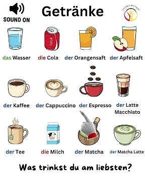 Learn German A1: Drinks☕ Listening and Speaking🗣️