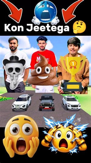 Nishu Bhai Vs Ujjwal Bhai Vs Ajju Bhai 😱 Cars Jump Challenge 🚗 Kon Jeetega 🤔 #shorts #ivs3d #cars