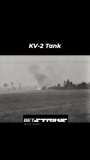 A part of the turret of the KV-2 flies high after the tank was destroyed. The KV-2 was a Soviet heavy tank based on the KV-1. The tank got a new and bigger turret compared to the KV-1, an M-10 152 mm M1938 howitzer. The KV-2 was a tank with an enormous firepower designated to shred bunkers. Although it had a howitzer in its turret, it was intended for direct fire. The huge turret was very noticeable and vulnerable, especially in open terrain. The tank had two loaders, a gunner and a commander lo