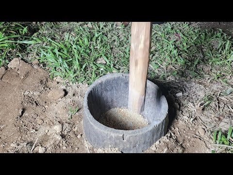 the natural sound of a water-powered rice mill
