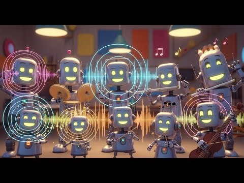 Seven Little Robots Play Music | Best Nursery Rhymes and Kids Songs Collection