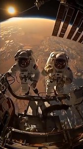 Astronauts perform critical maintenance during a breathtaking spacewalk outside the International Space Station, with Earth stretching endlessly 250 km below. 🌍🚀 This incredible view of our blue planet highlights both the dangers of space and the beauty of Earth, reminding us how fragile and extraordinary our home truly is. #spacewalk #astronauts #iss #space #earthfromspace #nasa #outerspace #spacelife #universe #science | SPACE Explorium