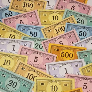 30 Piece Monopoly Game Money Vintage Monopoly Deluxe Parts Paper Money Colorful Play Money Collage Mixed Media Paper Art Supplies - Etsy
