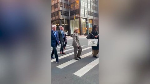 Former President Bill Clinton and Hillary Clinton seen taking a stroll in New York City