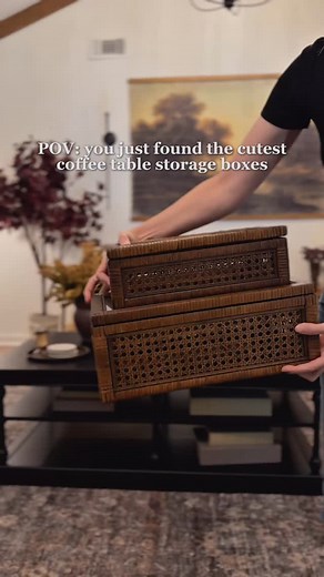 Hannah Franks on Instagram: "These decorative rattan display boxes are one of my favorite ways to add a little character to my coffee table! They are currently on sale so snag them now! Follow & Comment BOX for a link. #amazonfind #amazonhome #budgetfriendlydecor #earthymodern #EarthyHomeDecor"