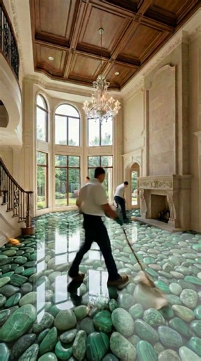 Pouring Epoxy Over Green Stones #homedesign #roomtransformation #home #roomdesign #design