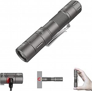 S21 AA Rechargeable Mini Flashlight, 880 High Lumen LED Flashlight, Magnetic Tail Switch EDC Pocket Flashlight, Suitable for Hiking, Camping, Outdoor and Thanksgiving,Christmas Day（Gray）