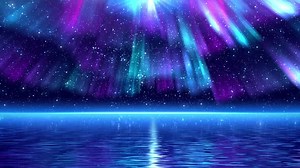 Vibrant Aurora Starry Night Sky Reflection Animated Background