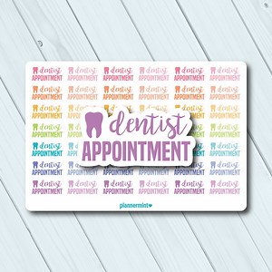 Dentist Appointment Planner Stickers: Script Word Decals - Etsy