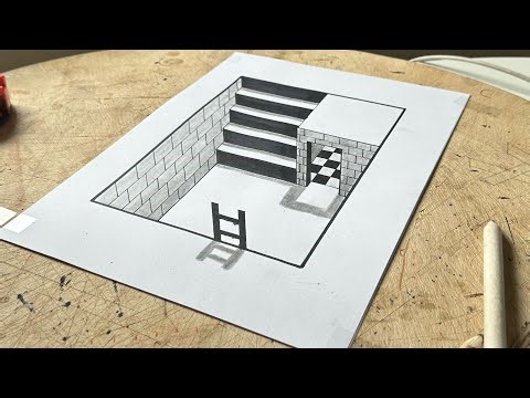 Amazing 3D Stairs Drawing Illusion | Simple Pencil Art Tutorial