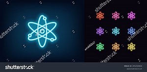 Outline Neon Atom Icon Glowing Neon Stock Vector (Royalty Free) 2052420842 | Shutterstock