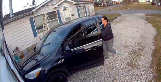 Ford Escape Delivery Driver Takes Off After Hitting Barn: Video