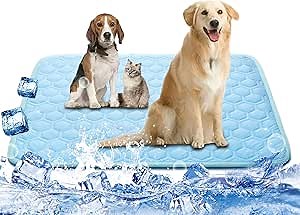 Mannice Upgraded Self-Cooling Mat for Dogs & Cats - Thicken Washable, Non-Toxic, Foldable & Non-Slip Dog Cooling mat Pet Cooling Pad for Indoor, Outdoor, Car Kids and Adults Use- Perfect for Summer