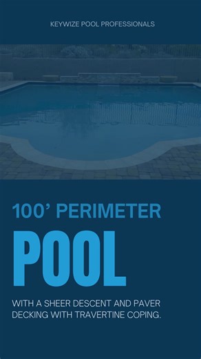 A custom 100’ perimeter pool designed and built by Keywize Pool Professionals. This backyard features a modern sheer descent water feature, paver decking, and travertine coping for a clean, high end finish that feels timeless and functional. Every detail is thoughtfully planned to match how you live and how you entertain. If you’re ready to design a pool that fits your lifestyle, our team is ready to help. Call 602-368-7256 to start your custom pool design. #KeywizePools #LuxuryPoolBuilderAZ #Cu