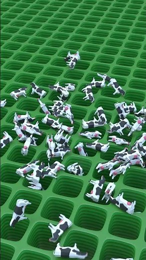 Into The Grid Cows Drop #satisfying #cow #3danimation #knightcube #sound #funny