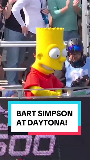 Bart Simpson Waves Green Flag at Daytona 500