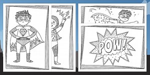 Superheroes Colouring Sheets