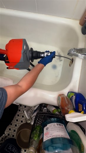 Nick Parlet | Tub drain snaking #plumbing #bathroom #bathtub #tub #drain #draincleaning | Instagram