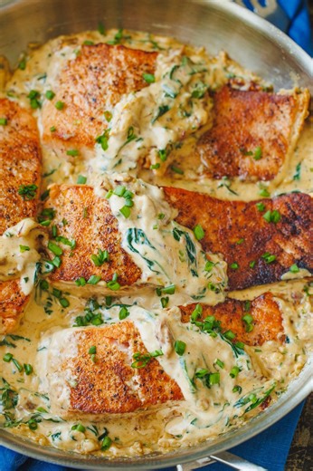 592K views · 8.3K reactions | Tuscan Salmon is one of the tastiest salmon recipes you’ll try. RECIPE: https://natashaskitchen.com/tuscan-salmon-recipe/ | NatashasKitchen.com | Facebook