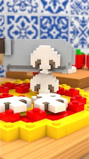 ASMR Voxel Pizza Cooking 🍕 Satisfying Stop Motion Animation | 8-Bit Food #Shorts