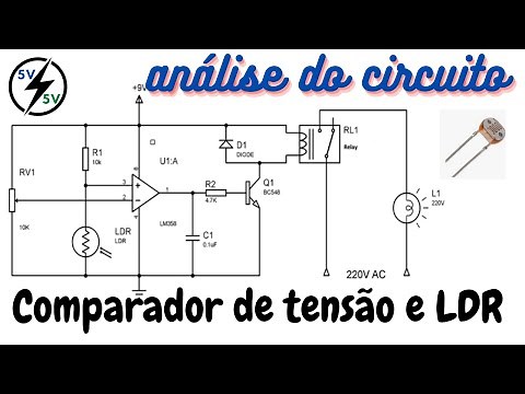 Comparador e LDR como Fotocélula - Análise de Circuito