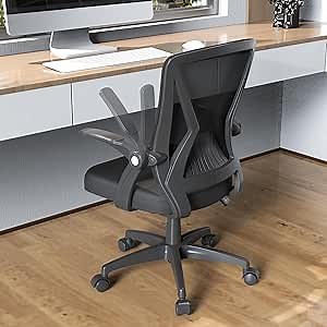 Ergonomic Mesh Swivel Home Office Computer Desk Chair Height Adjustable with Flip Up Arms and Lumbar Support