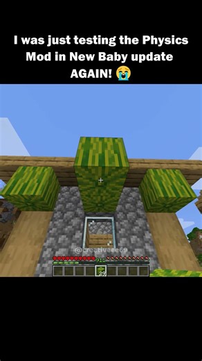 i was just testing the new physics mod in new baby mobs update bro #minecraft