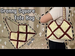 Crochet Granny Square Bag TUTORIAL | Simple Granny Crochet Bag | Shoulder Bag | Beginner Tutorial