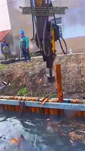 Excavator Attachment for Timber Pile Driving in Waterway Restoration