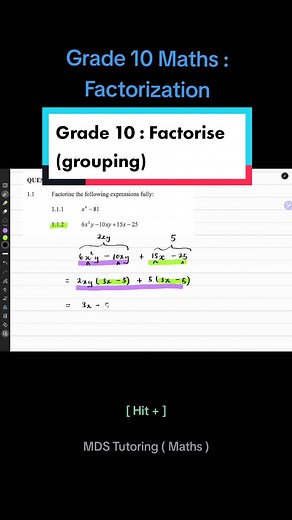 Factorization Techniques for Grade 10 Mathematics
