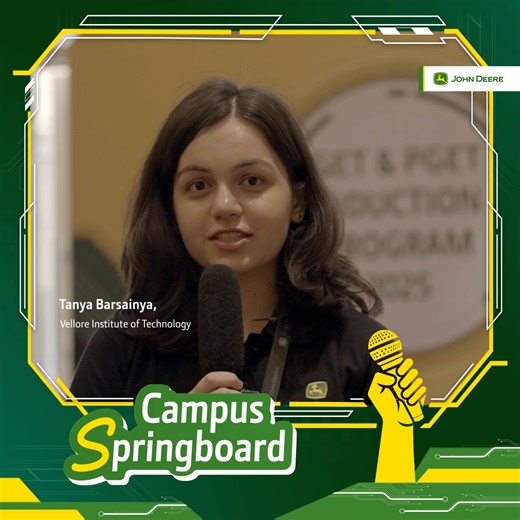 When we asked the Campus batch of 2025, “What inspired you to join John Deere, and what excites you most about this opportunity?”, here's what they had to say. From our purpose-driven innovation to our people-first culture, and the powerful convergence of technology and agriculture, they believe that at John Deere ambition creates real impact. They’re eager to contribute to solutions that uplift farmers and strengthen rural productivity. Together, we’re not just imagining the future of agricultu