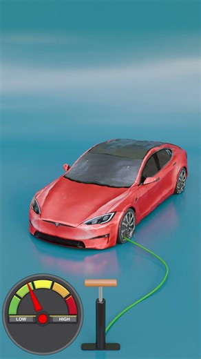 Inflatable Tesla Car in Blender 3D #blender3d #satisfying