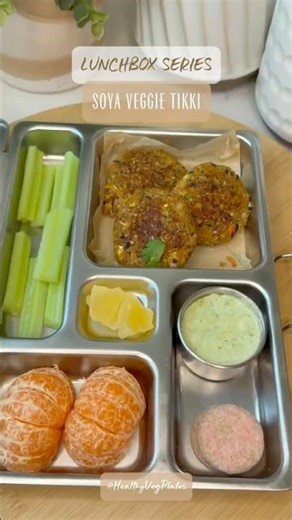 Healthy Vegetarian Lunchbox | Soya Veggie Tikki Meal