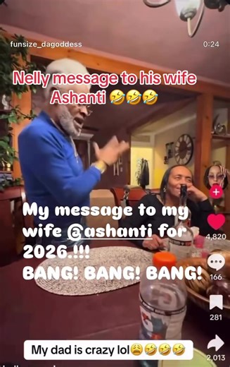 #nelly is so funny .dedicate a video to his wife #ashanti 🤣🤣🤣 he ain't going no where neither she .bang bang #webelongtogether