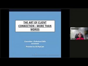 Webinar on “The Art of Client Connection: More Than Words” - 29082025