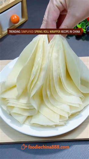 Trending simplified spring roll wrapper recipe in China. Have u ever seen it before? #recipe #cooking #chinesefood #springrolls #dimsum #comfortfood | foodiechina888