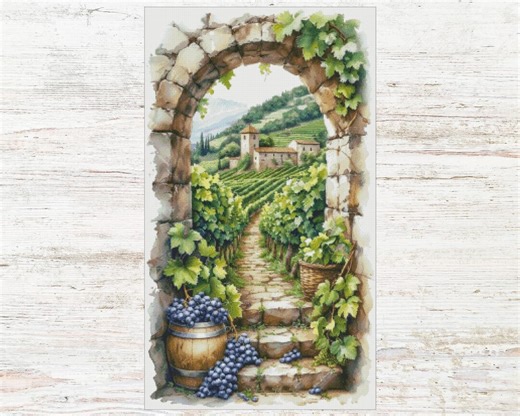 Vineyard Cross Stitch Pattern, Instant Download (PDF, XSD File) Pattern Keeper - Etsy