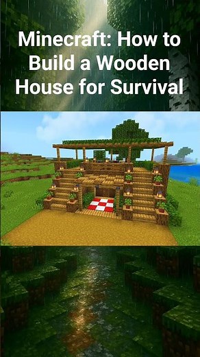 Minecraft: How to Build a Wooden House for Survival - Tutorial