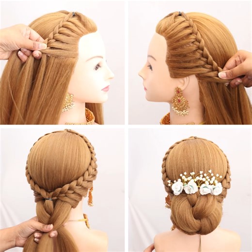 4.4M views · 59K reactions | Most Beautiful Hairstyle For Wedding & Receptions! | Braid Hairdo | Facebook