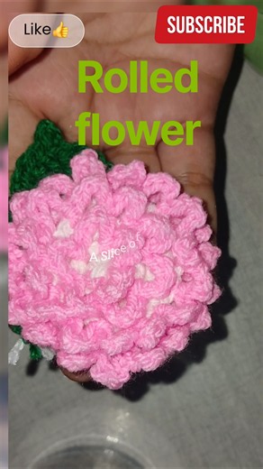 crochet rolled flower 🌺#crochet #flowers #diy #craft #handmade #aesthetic