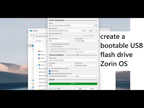 how do you create a bootable USB flash drive Zorin OS Linux operating system