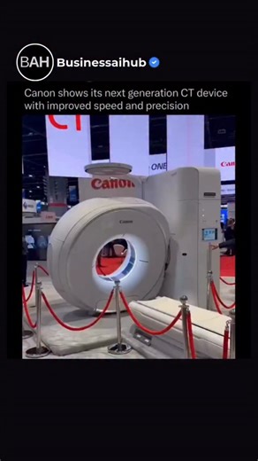 AI | Technology | Business on Instagram: "Canon’s new CT system is built to scan the human body faster, clearer, and more comfortably. Updated detectors + new processing engines reduce motion blur, cut radiation dosage, and deliver sharper imaging in less time. Hospitals are calling it a promising shift toward quicker diagnosis and smoother patient workflow. Medical tech is evolving fast, and machines like this move healthcare with it. Follow @businessaihub for more! #technology #medicaltech #in