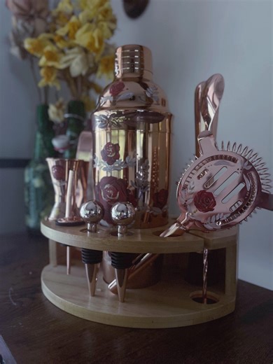 Hand-painted Rose Gold – Custom Shaker-only or Complete Cocktail Kit Dad's Day Gift/ Stainless Steel - Etsy