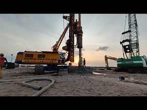 Secant Pile Flushing, Bentonite Removing from Bore hole, shoring and soil retaining