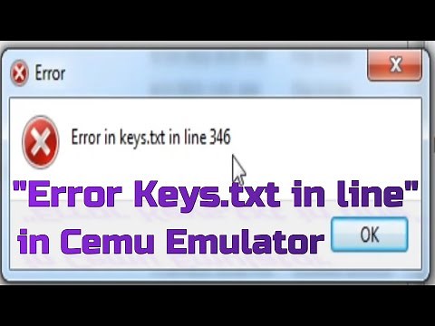 How to Fix Error Keys txt in line in Cemu Emulator