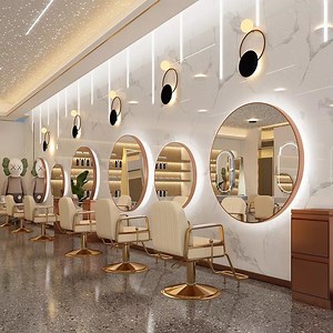 [Hot Item] Luxury HD Silver Salon Mirror, Golden Makeup Mirror, Beauty Salon Mirror with LED Light