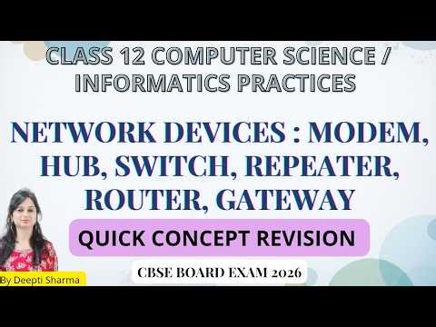 Network Devices Class 12 | Modem | Hub | Switch | Repeater | Router | Gateway #boardexam2026 #exam