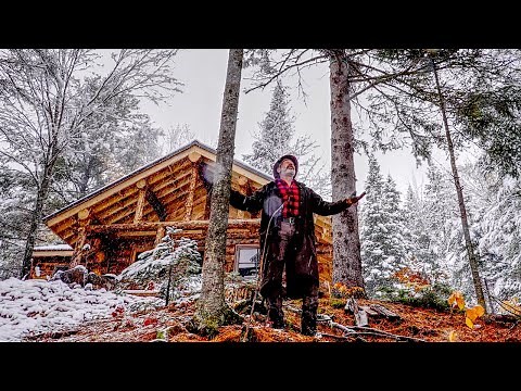 Here We Go! 1st Snow of the Season, Off-Grid Solar Electricity Installation, Hanging the Front Door