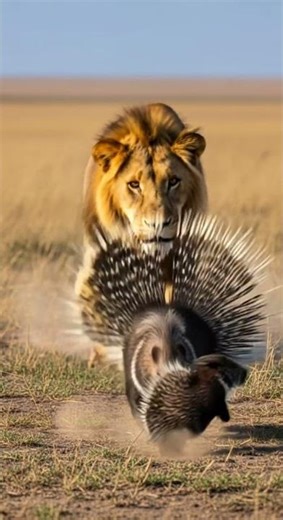#1 Will the porcupine successfully fight back Watch this epic showdown #porcupine #wildlife #nature